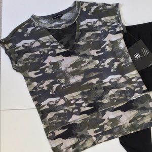 Rock & Republic Camo Print Top New With Tags Sz S